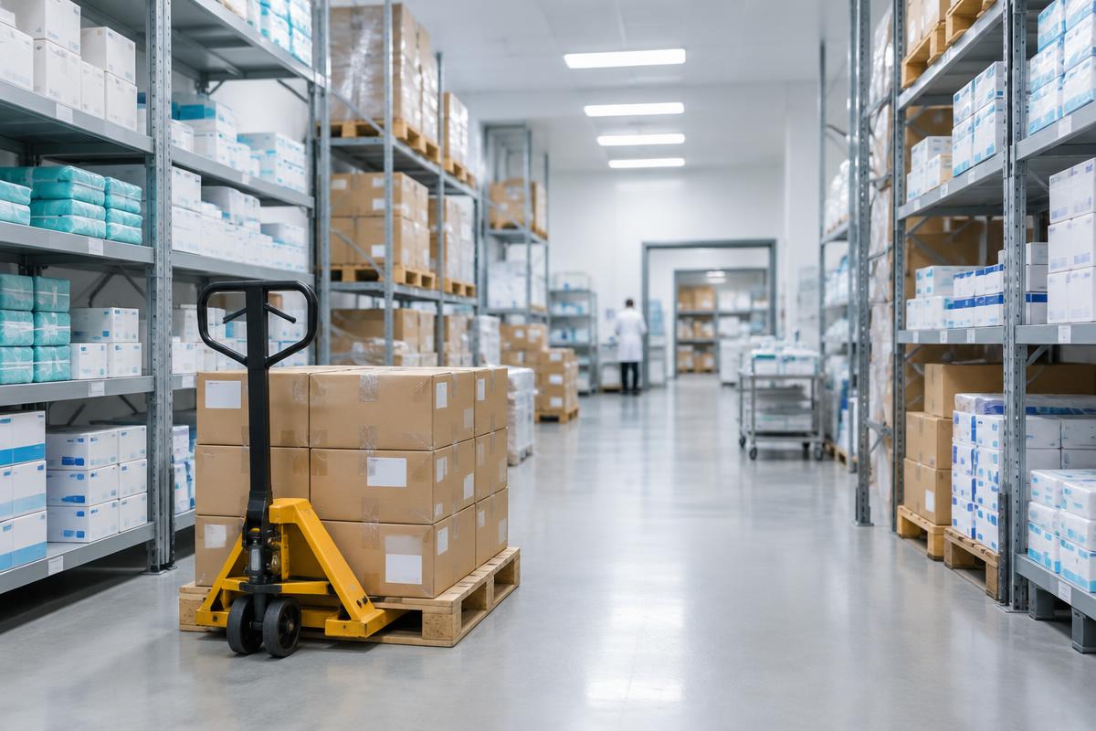 Organised medical supplies warehouse